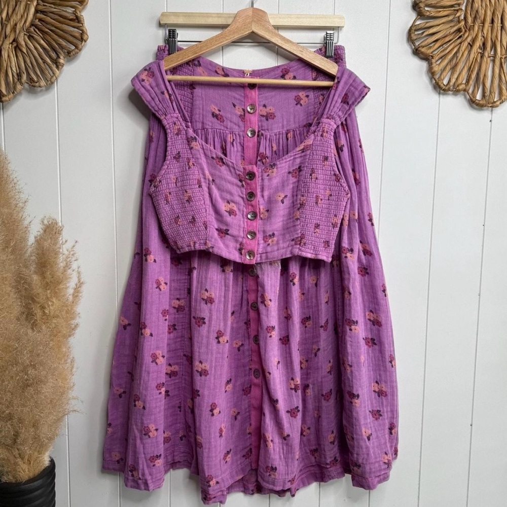 Free People Purple Floral Midi Dress